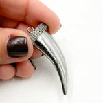 Load image into Gallery viewer, DC052. Diamond &amp; Sterling Silver Horn Charm
