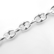 V37SS. 925 Sterling Silver Puff Marina Chain