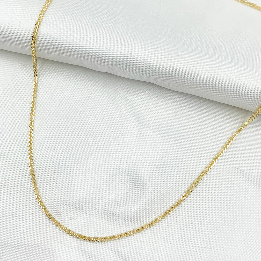 035SP3T4. 14K Solid Yellow Gold Wheat Necklace