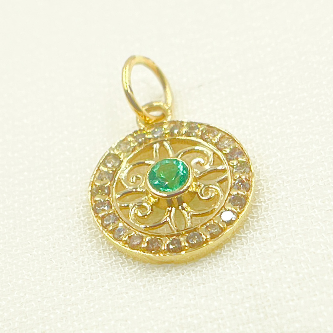 GDP258. 14K Solid Gold Diamond Fancy Charm