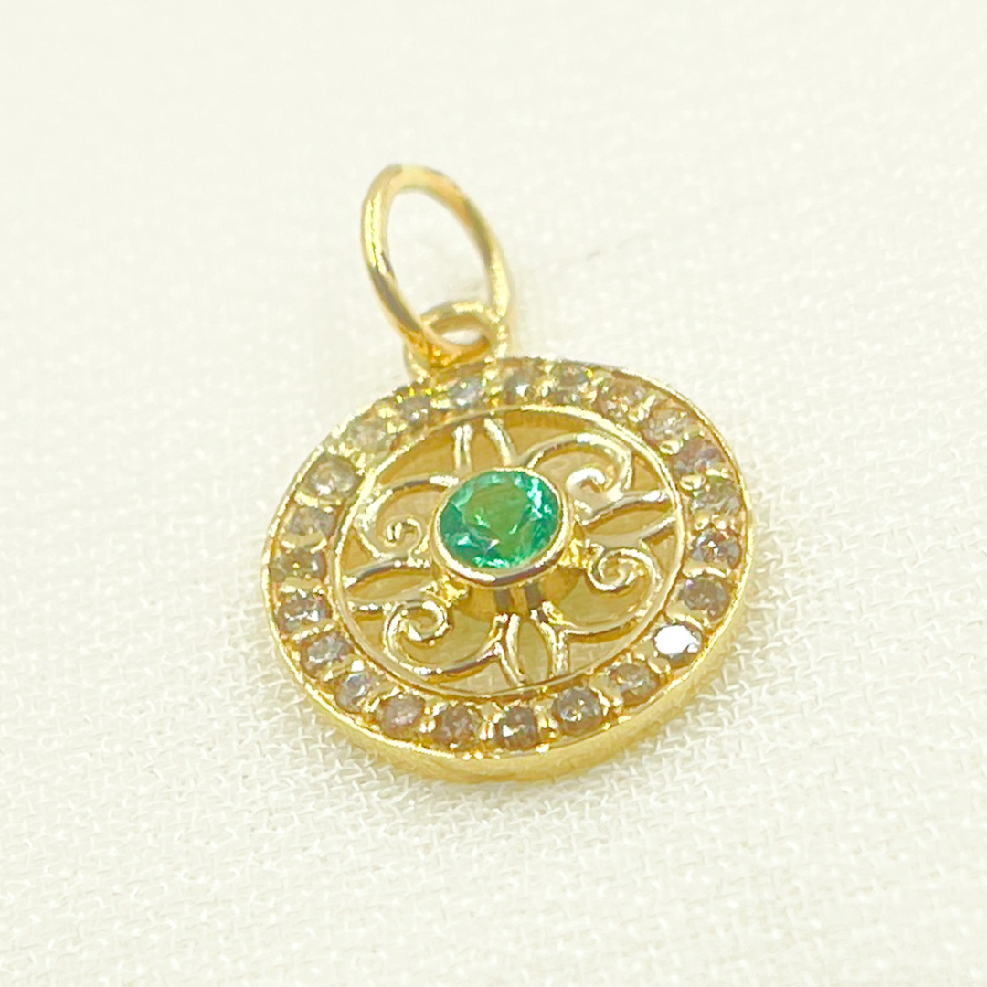 14K Solid Gold Diamond Fancy Charm. GDP258