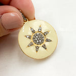 Load image into Gallery viewer, DP518A. Diamond Sterling Silver Star Round Enamel Pendant
