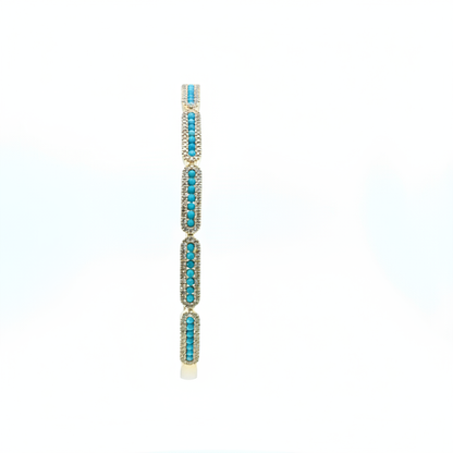 OB401633. 14K Solid Gold Gemstone Bangle