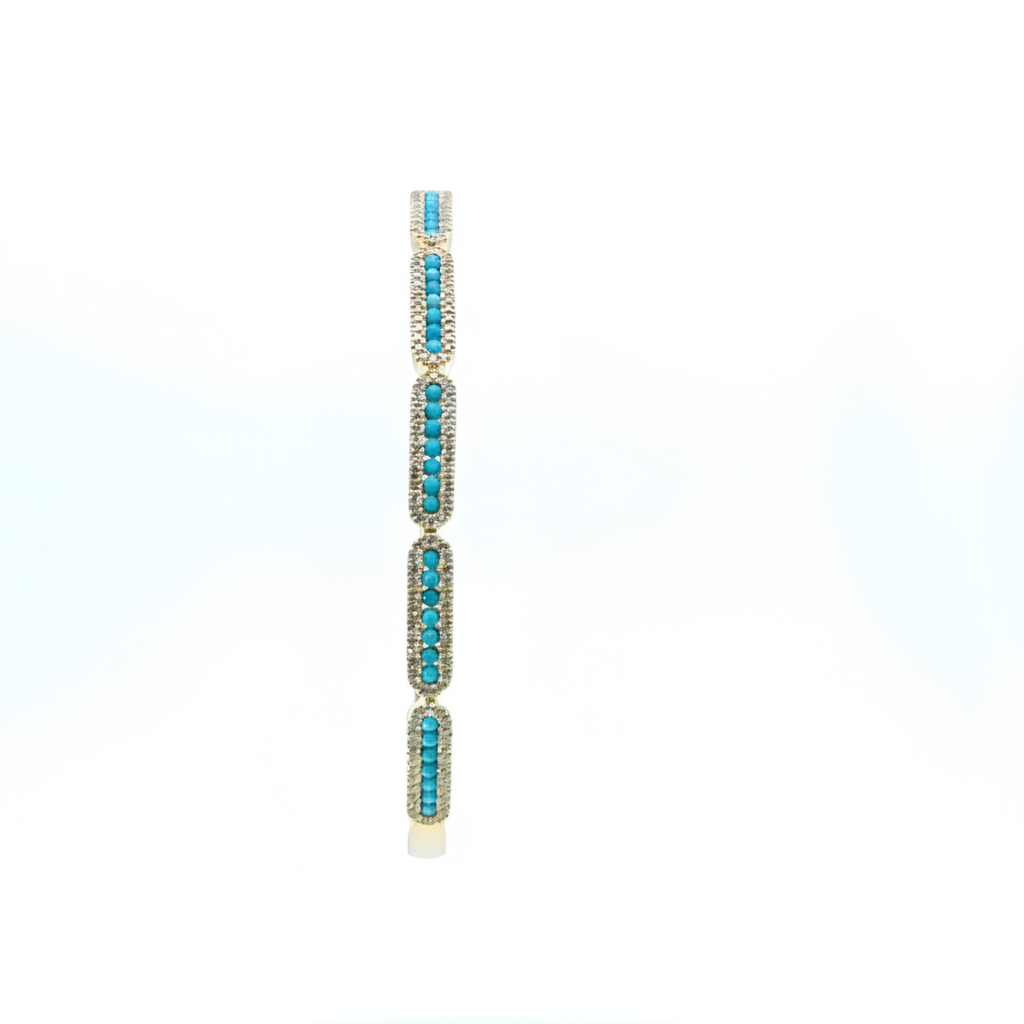 OB401633. 14K Solid Gold Gemstone Bangle