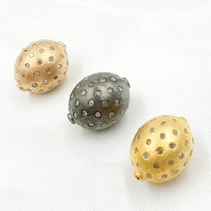 Diamond & Sterling Silver Oval Bead
