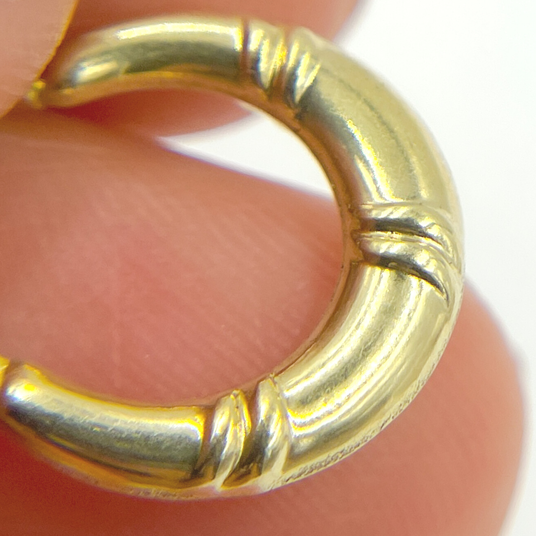 GER140. 14K Solid Gold Chunky Hoop