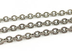 Load image into Gallery viewer, Oxidized 925 Sterling Silver Hammered Oval Link Chain. 7OX
