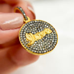 Load image into Gallery viewer, DP077. Diamond Sterling Silver Round Love Pendant
