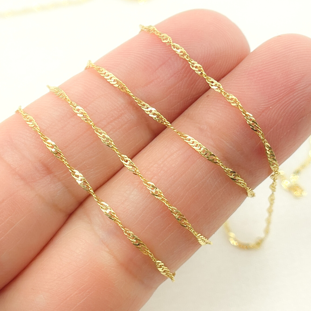 020G2SLMSIT2byFt. 14K Solid Yellow Gold Singapore Chain