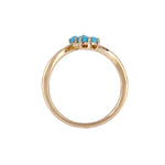 Load image into Gallery viewer, RFC19318TQ. 14K Solid Yellow Gold Diamond and Turquoise Open Triangle Ring
