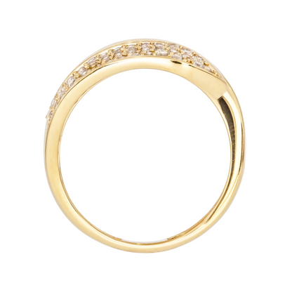 14K Solid Gold Diamond Band Ring. MRN00262