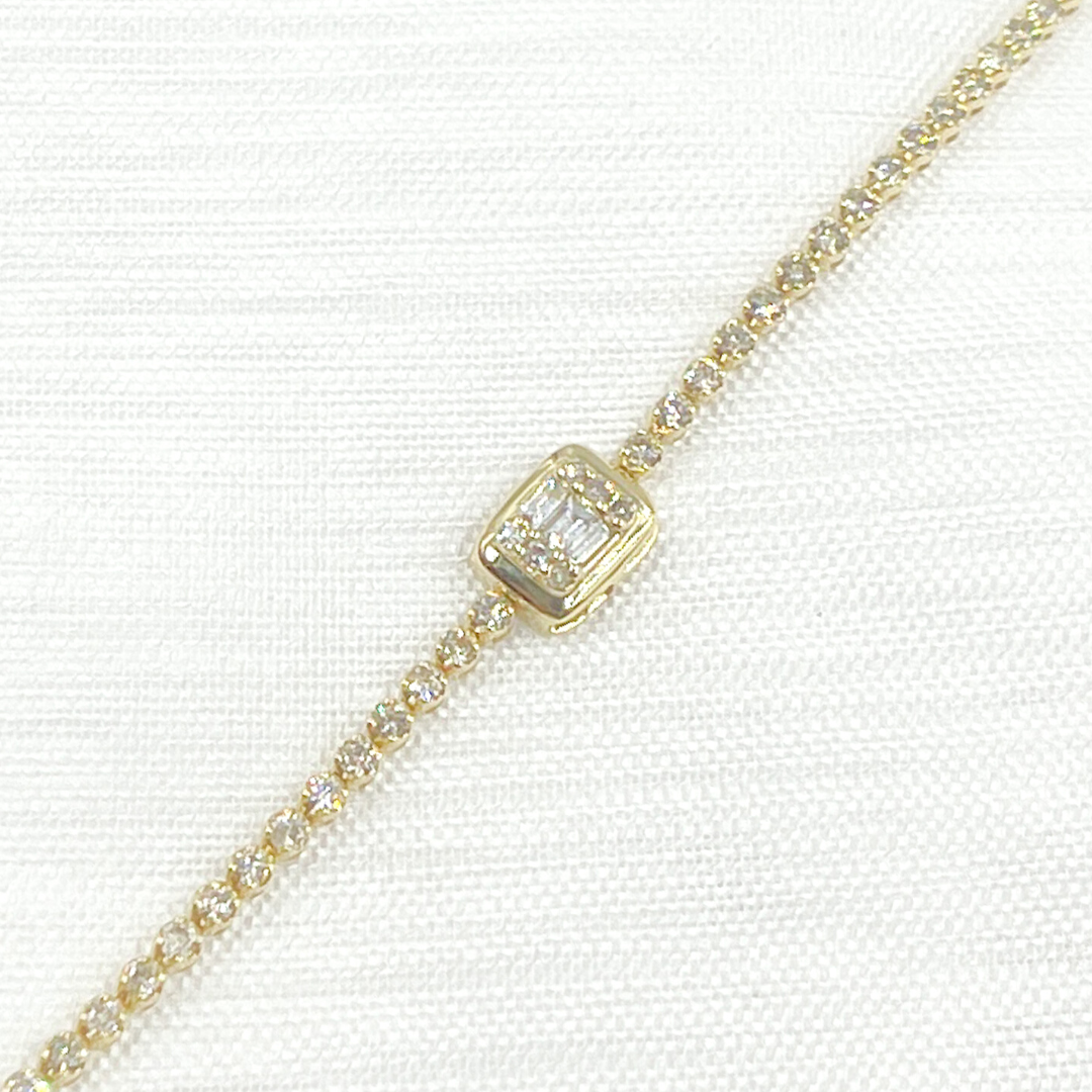 14k Solid Gold Diamond Bracelet. TJ0017