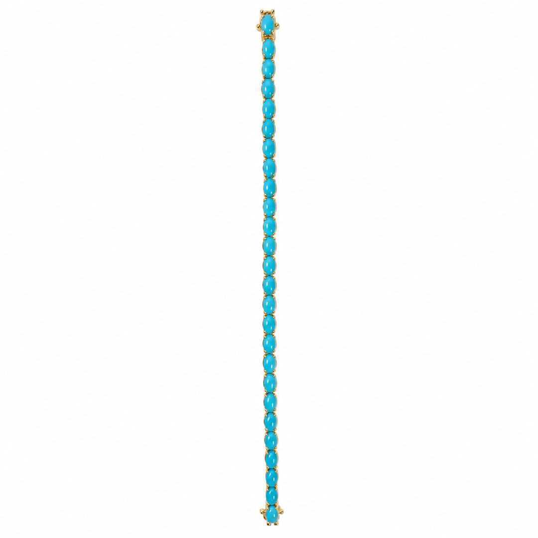 CB97382TQ6X4. 14K Solid Gold Turquoise Bracelet