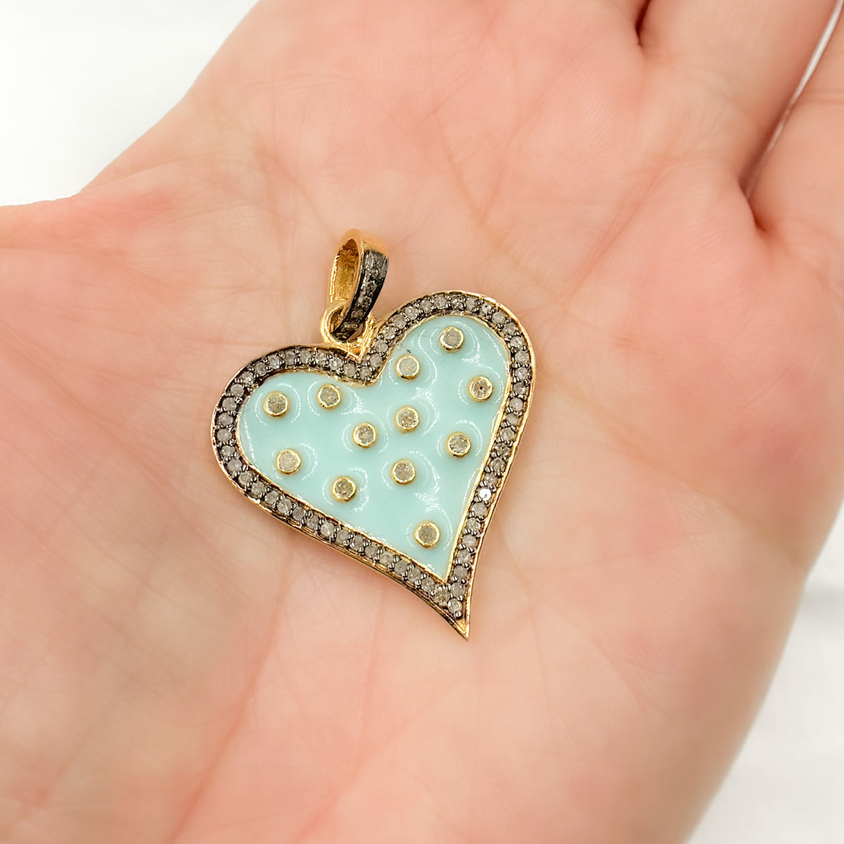Buy  Now Sterling Silver Heart Enamel Pendant
