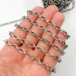 Load image into Gallery viewer, V63OX. Oxidized Sterling Silver Textured Oval Link Chain
