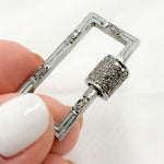 Load image into Gallery viewer, DC083A. Diamond Sterling Silver Rectangle Enamel Carabiner Clasp

