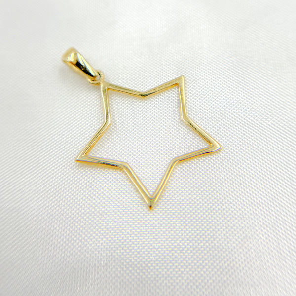 14K Solid Gold Star Charm