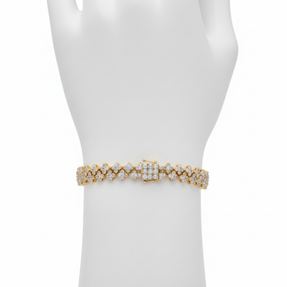 BFS61286. 14K Solid Yellow Gold Diamond Fancy Bracelet