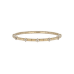 Load image into Gallery viewer, BNH68602. 14k Solid Gold Diamond Flower Bangle