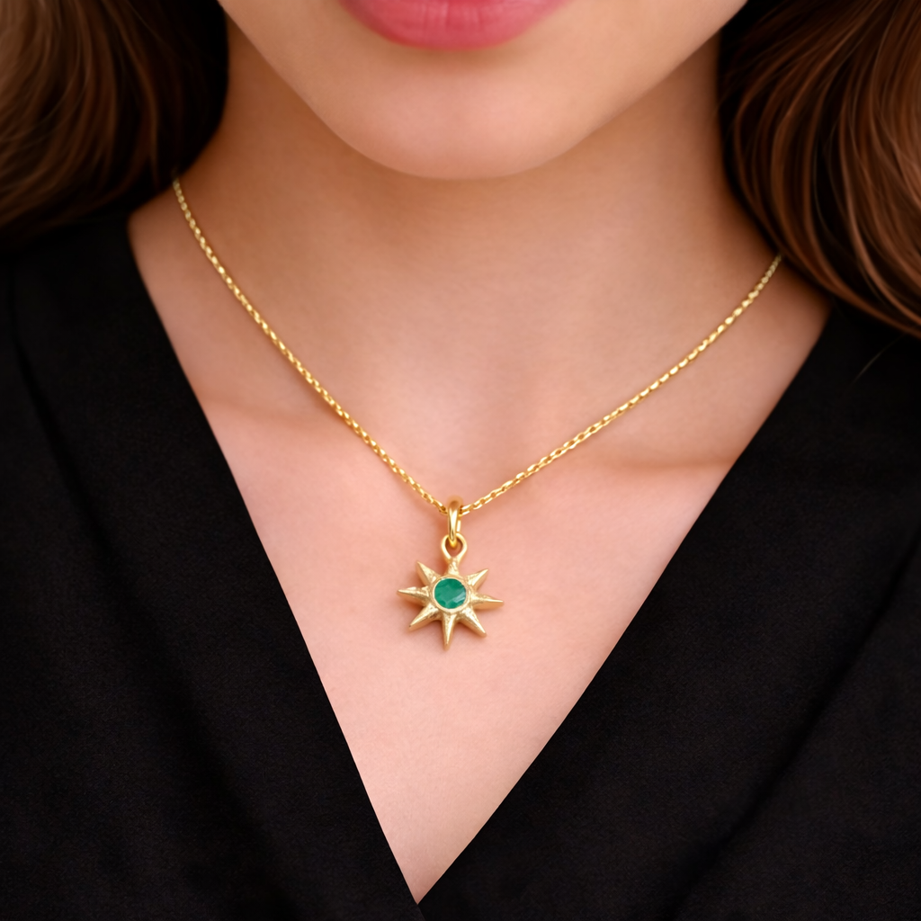 14K Solid Gold Star Charm