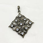 Load image into Gallery viewer, DP168. Diamond Sterling Silver Rhombus Shape Pendant with Gemstone
