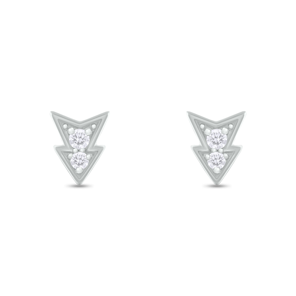 EFA54267. 14K Solid Gold Diamond Arrow Studs