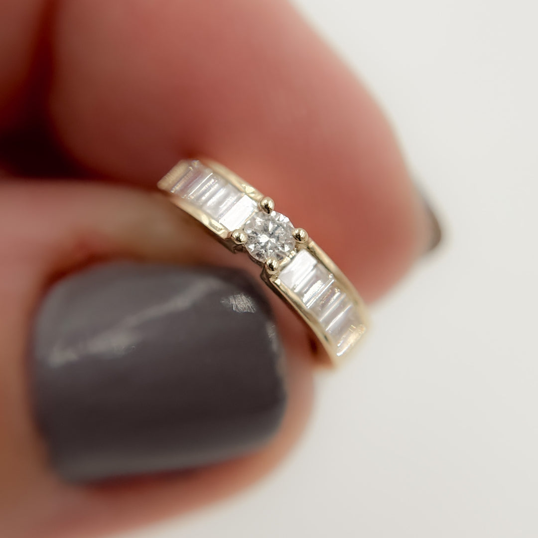 EHF57455. 14K Solid Gold Diamond Hoop Earrings