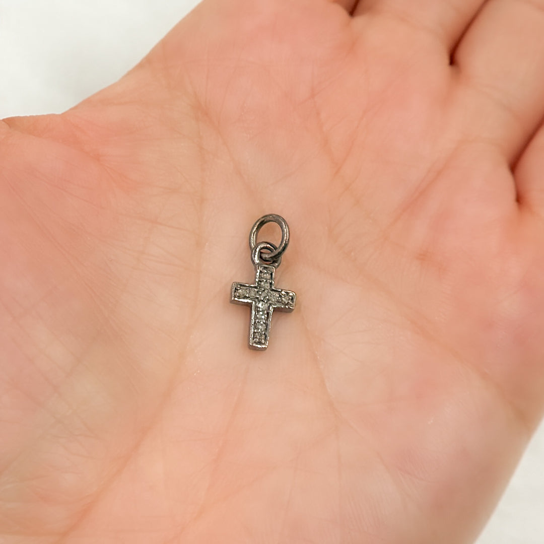 DC313. Diamond Sterling Silver Cross Charm