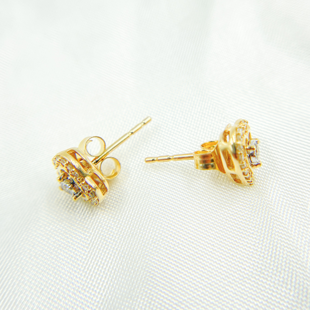 14K Gold and Diamonds Heart Earrings. EFC51817