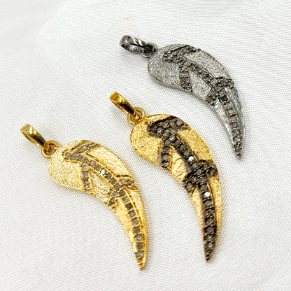 DP511. Diamond Sterling Silver Leaf Pendant