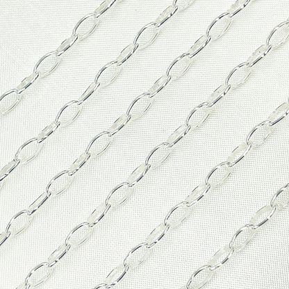 Silver Smooth Oval Link Chain
