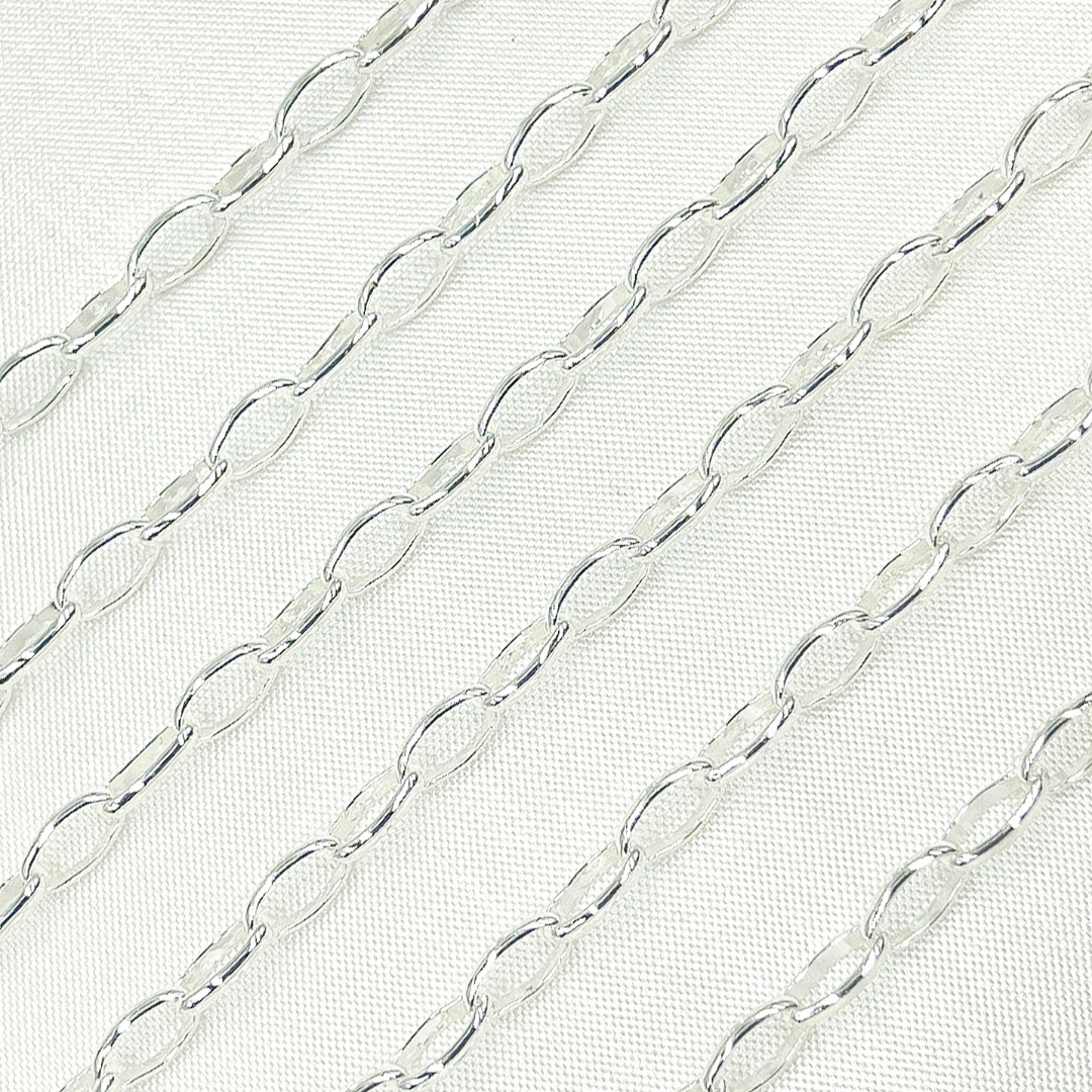 V21SS. Sterling Silver Smooth Oval Link Chain
