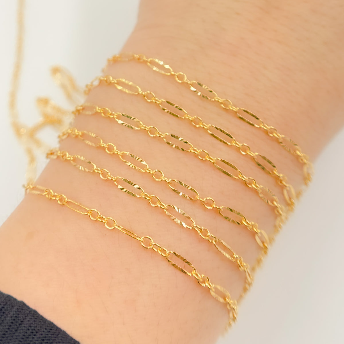 14k Gold Filled Diamond Cut Marina Link Chain