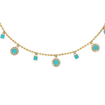 Load image into Gallery viewer, NFE72365. 14K Solid Gold Round Gemstone and Diamond Fancy Necklace