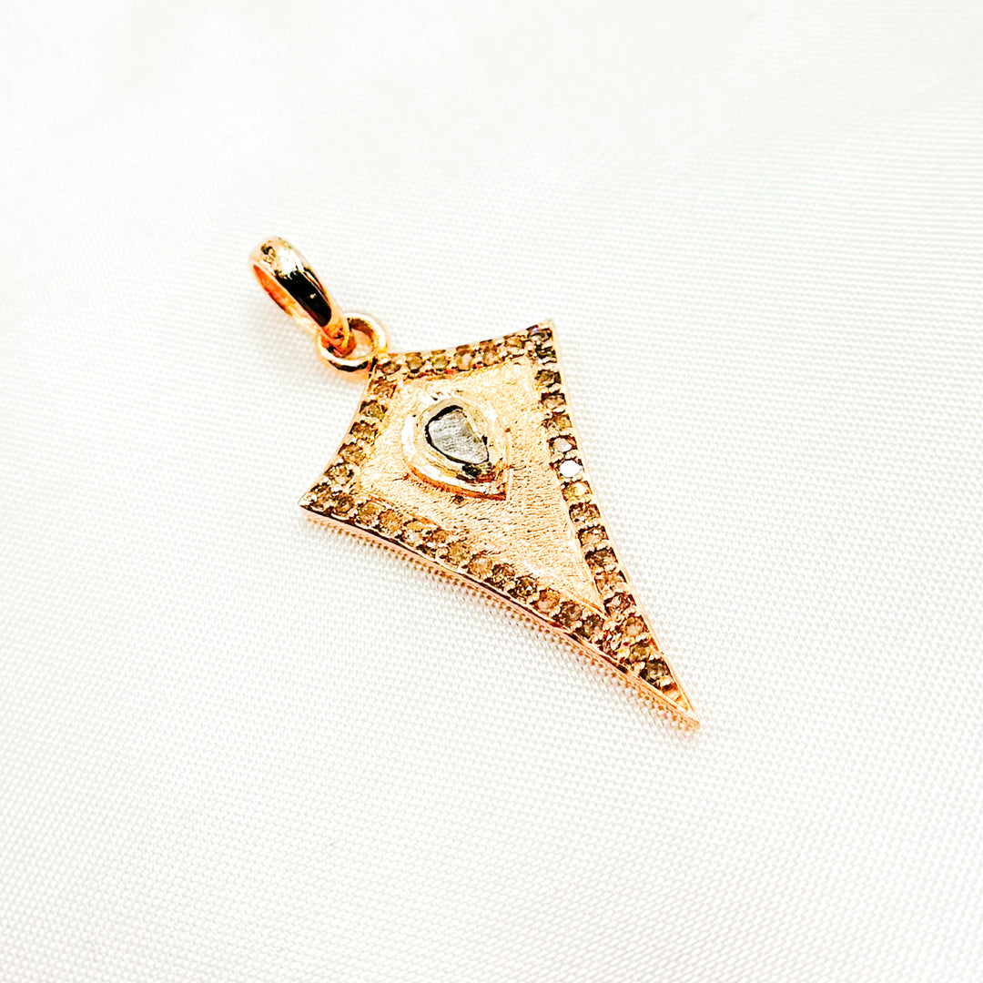 DP263. Diamond Silver Arrow Head Pendant with Polki Diamond