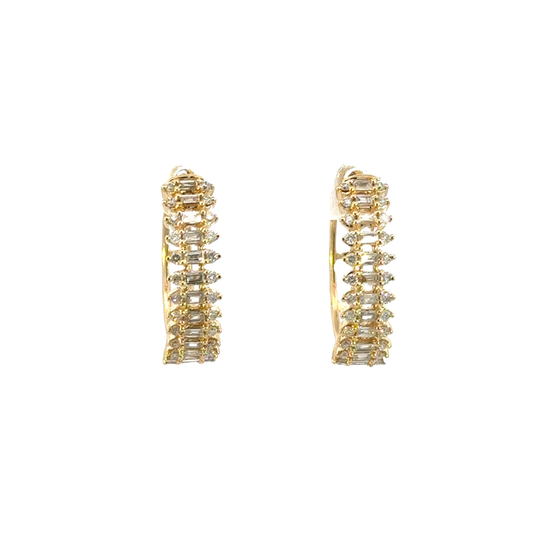 EHJ56873. 14k Solid Gold Diamond Hoops