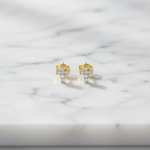 Load image into Gallery viewer, ER427136. 14k Solid Gold Diamond and Gemstone Cross Stud Earrings