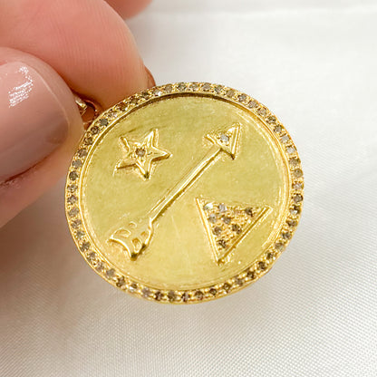 Buy Now Diamond Sterling Silver Round Arrow Pendant