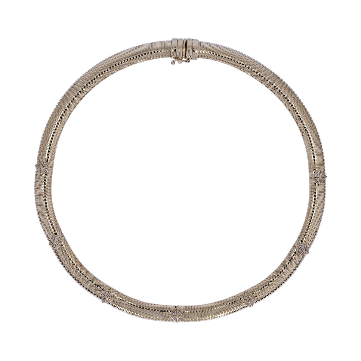 NFH72750. 14K Solid Gold Diamond Snake Necklace
