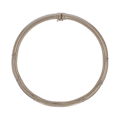 NFH72750. 14K Solid Gold Diamond Snake Necklace