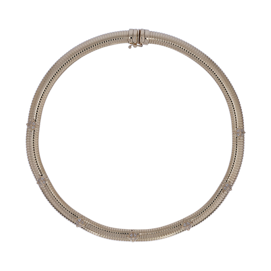 NFH72750. 14K Solid Gold Diamond Snake Necklace