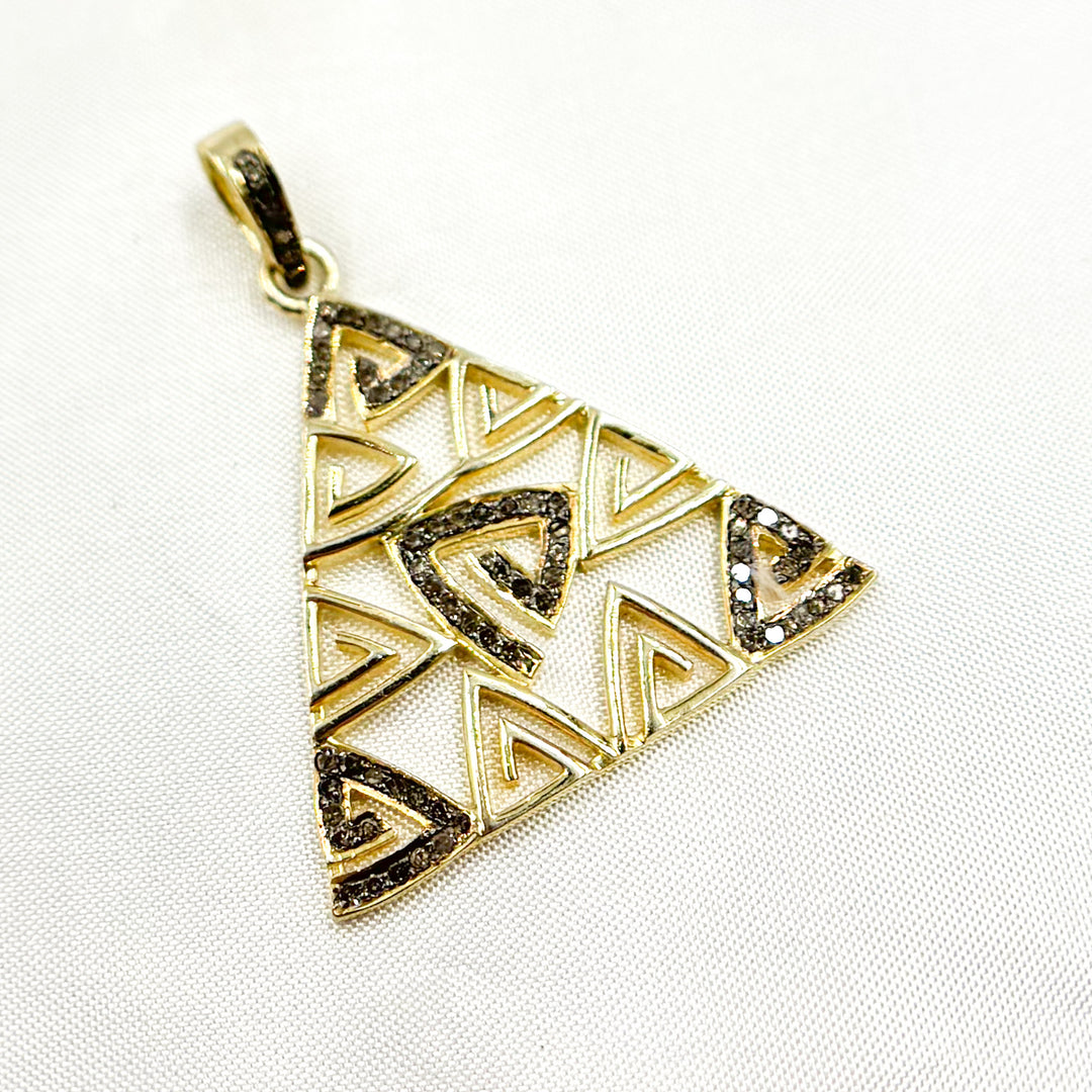 DP754. Diamond Sterling Silver Triangle Pendant