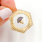 Load image into Gallery viewer, Buy Now 14K Gold Hexagon Mushroom Pendant