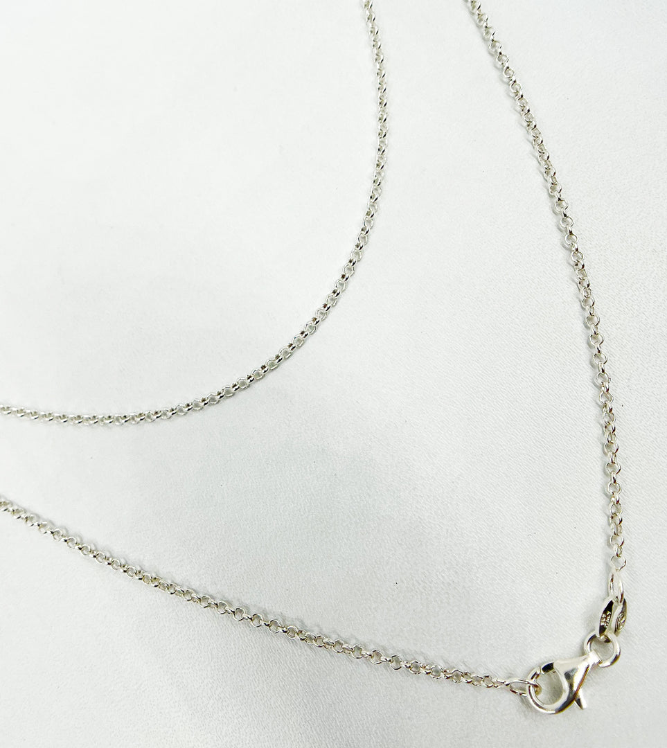 12Necklace. Sterling Silver 1 mm Round Link