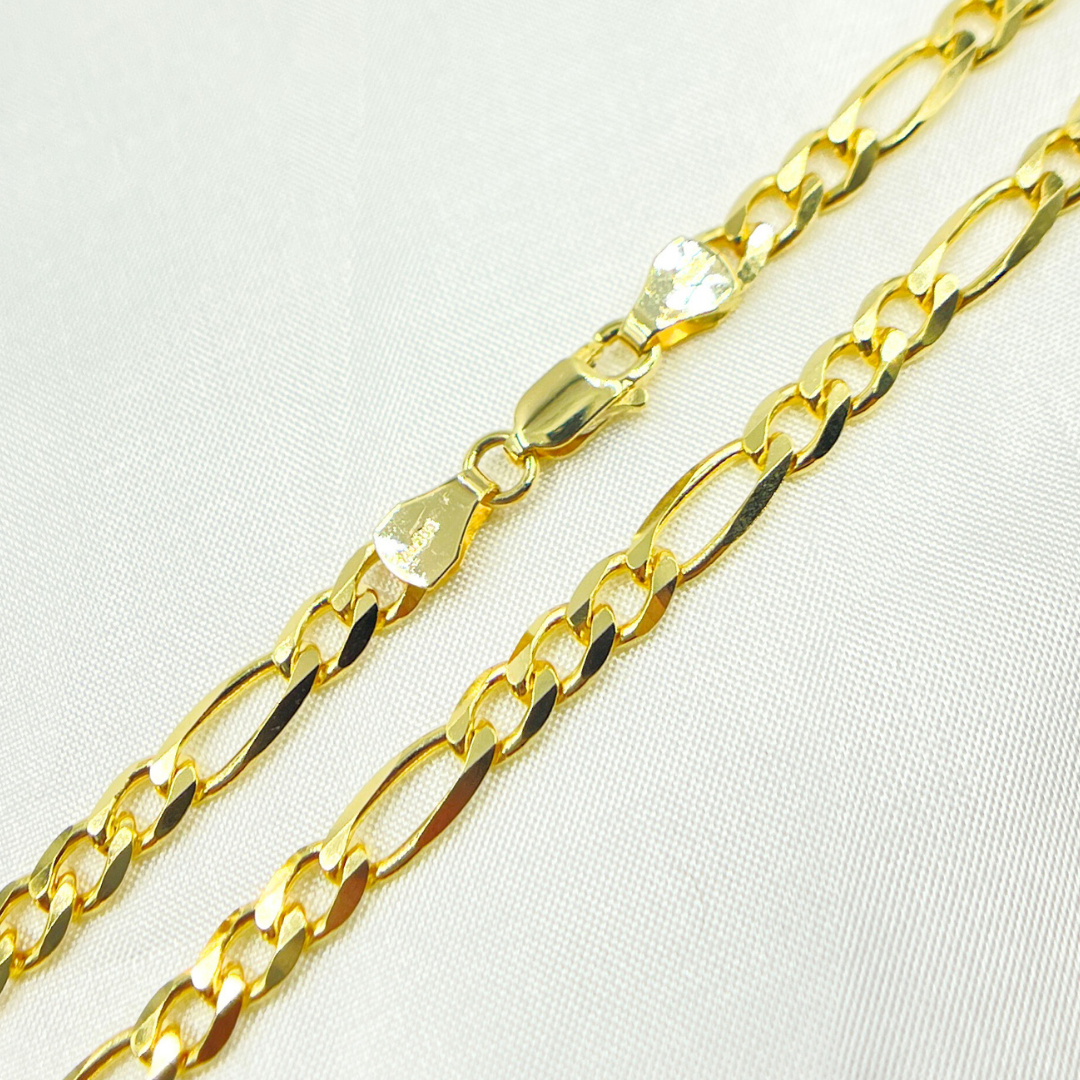 120GA3BGT2A8L001. 14k Solid Yellow Gold Flat Figaro Chain