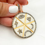 Load image into Gallery viewer, DP534A. Diamond Sterling Silver Lucky Round Enamel Pendant
