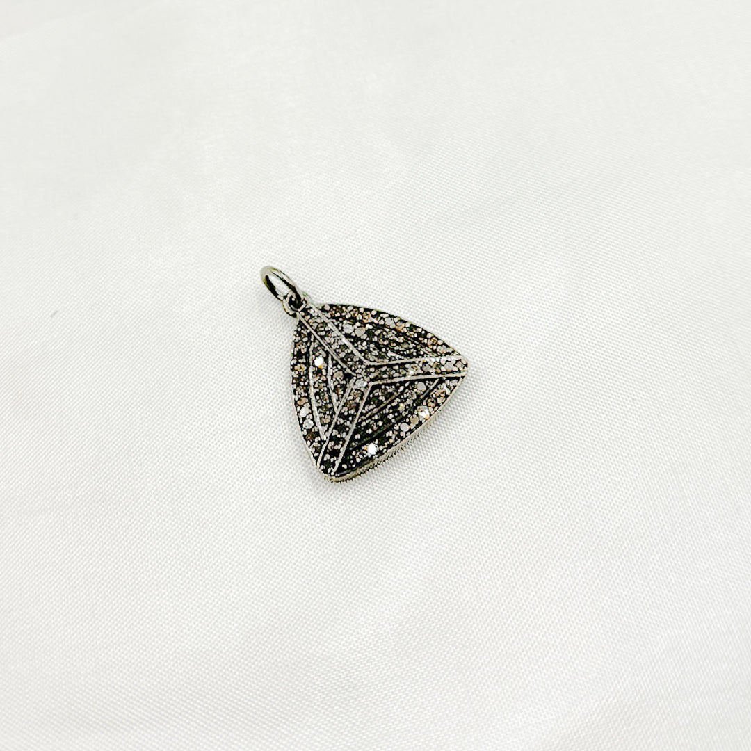 DC295. Diamond Sterling Silver Triangle Pendant