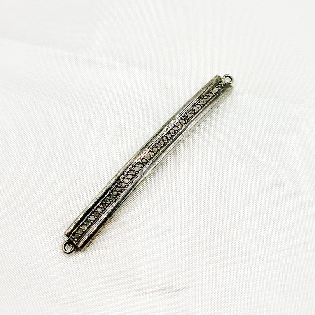 HB01. Sterling Silver Diamond Bar Connector