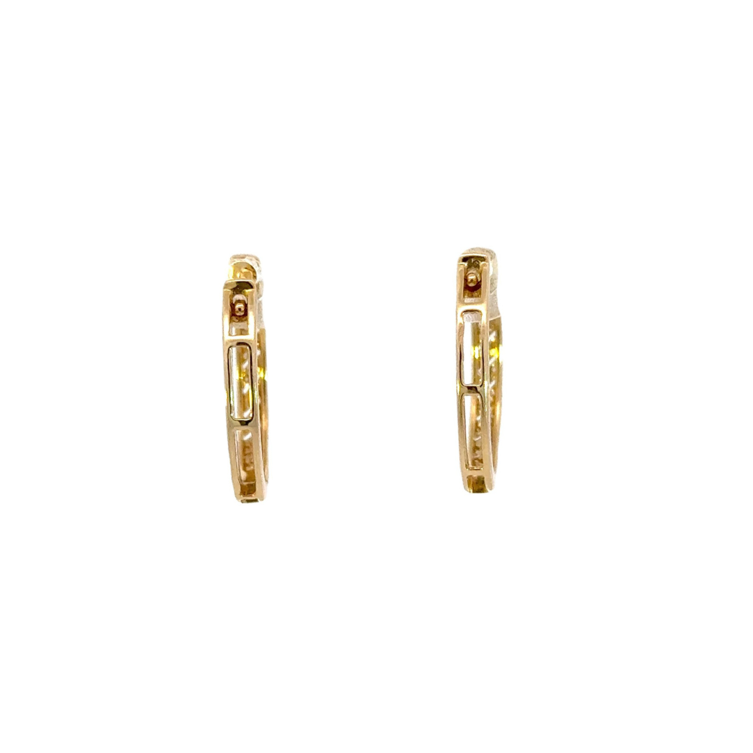 EHD56414. 14k Solid Gold Diamond Hoops