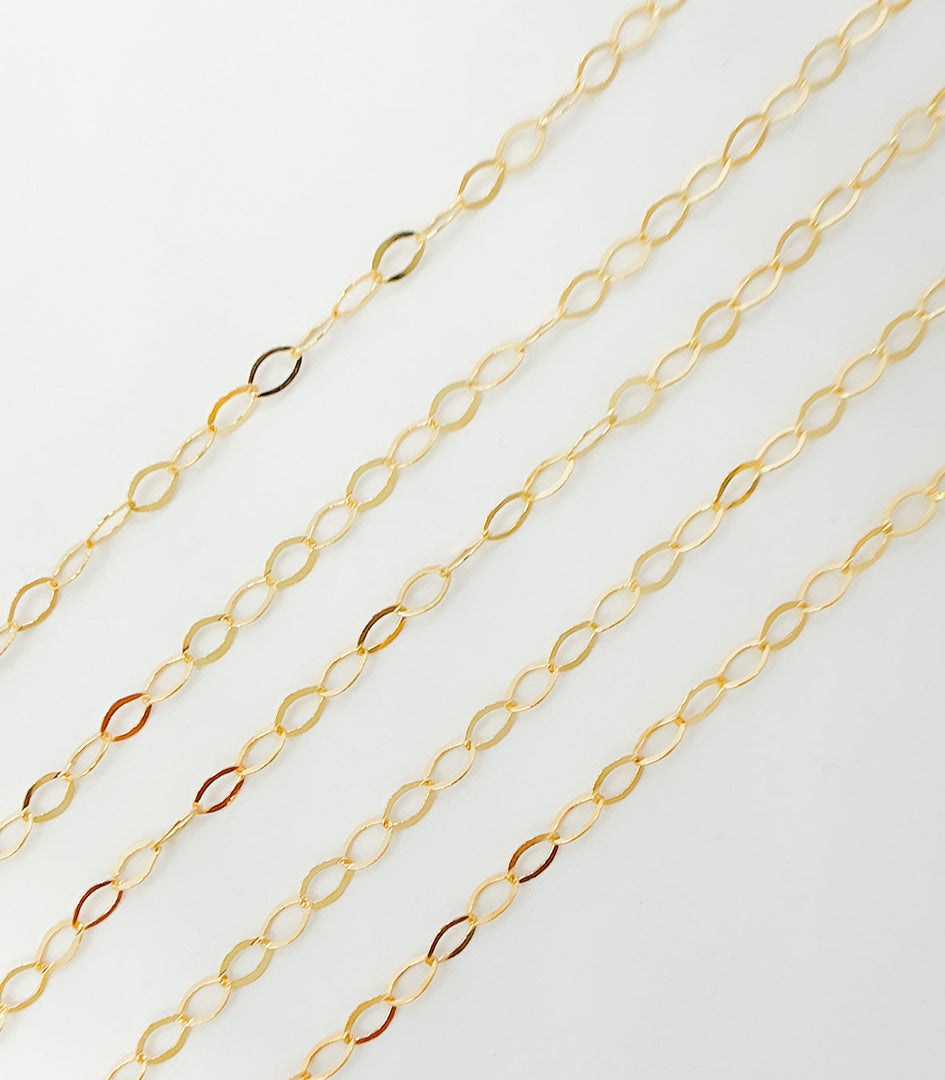 1091F. 14k Gold Filled Oval 5x3 mm Link Chain